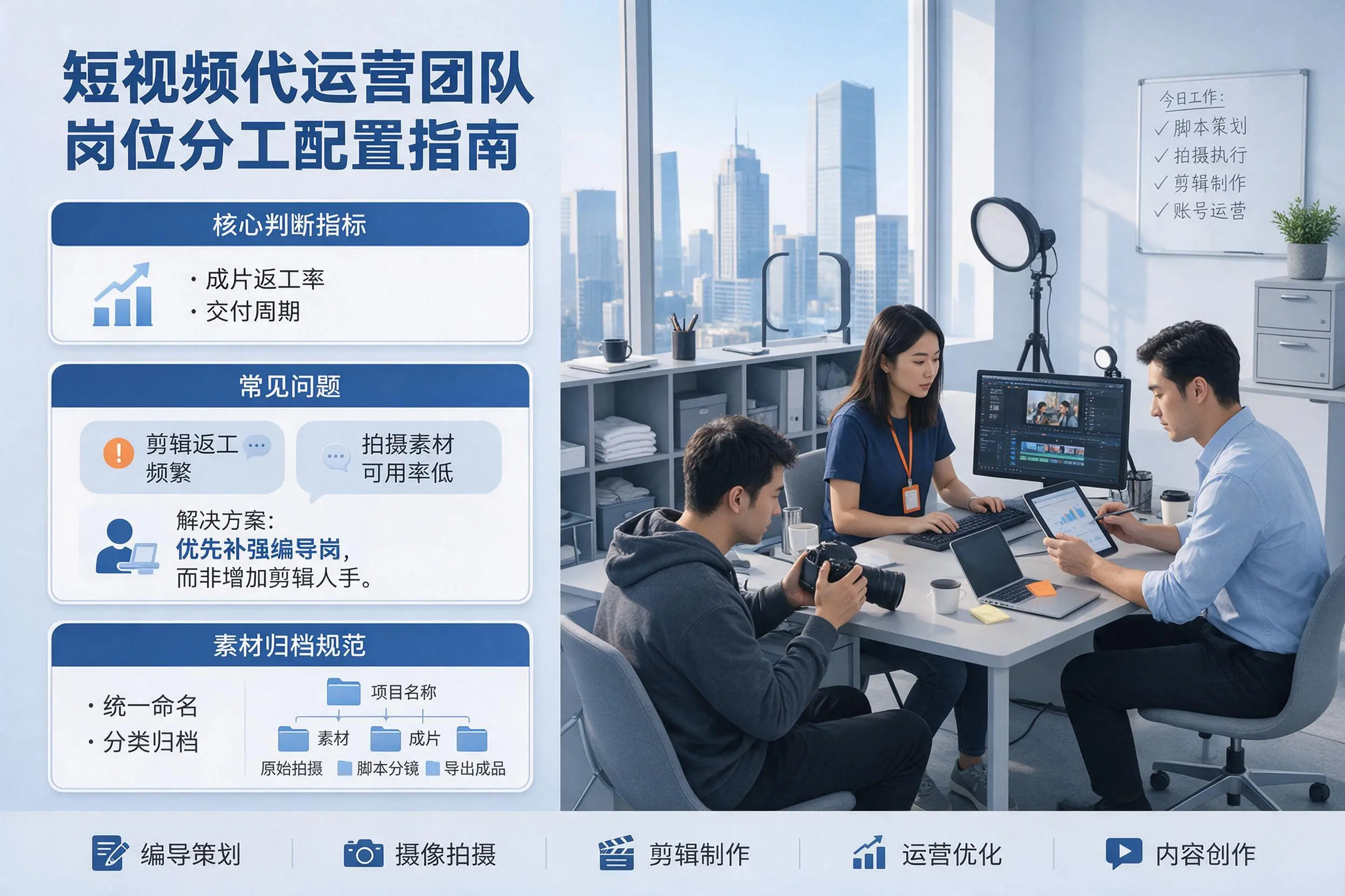 短视频代运营团队如何配置？湖州企业岗位分工科普说明