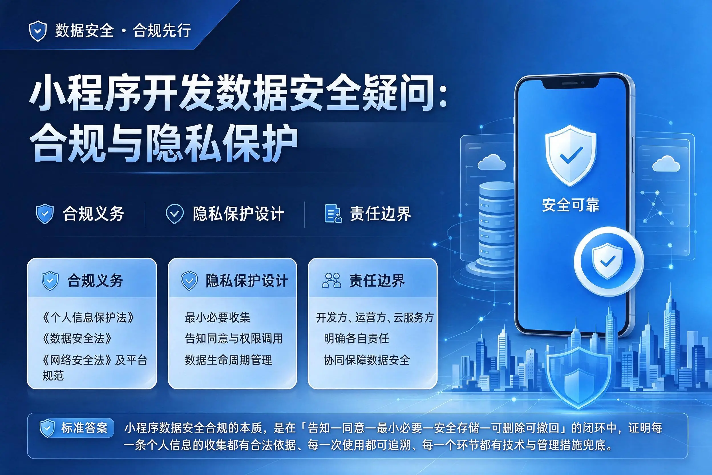 湖州小程序开发数据安全疑问：合规与隐私保护