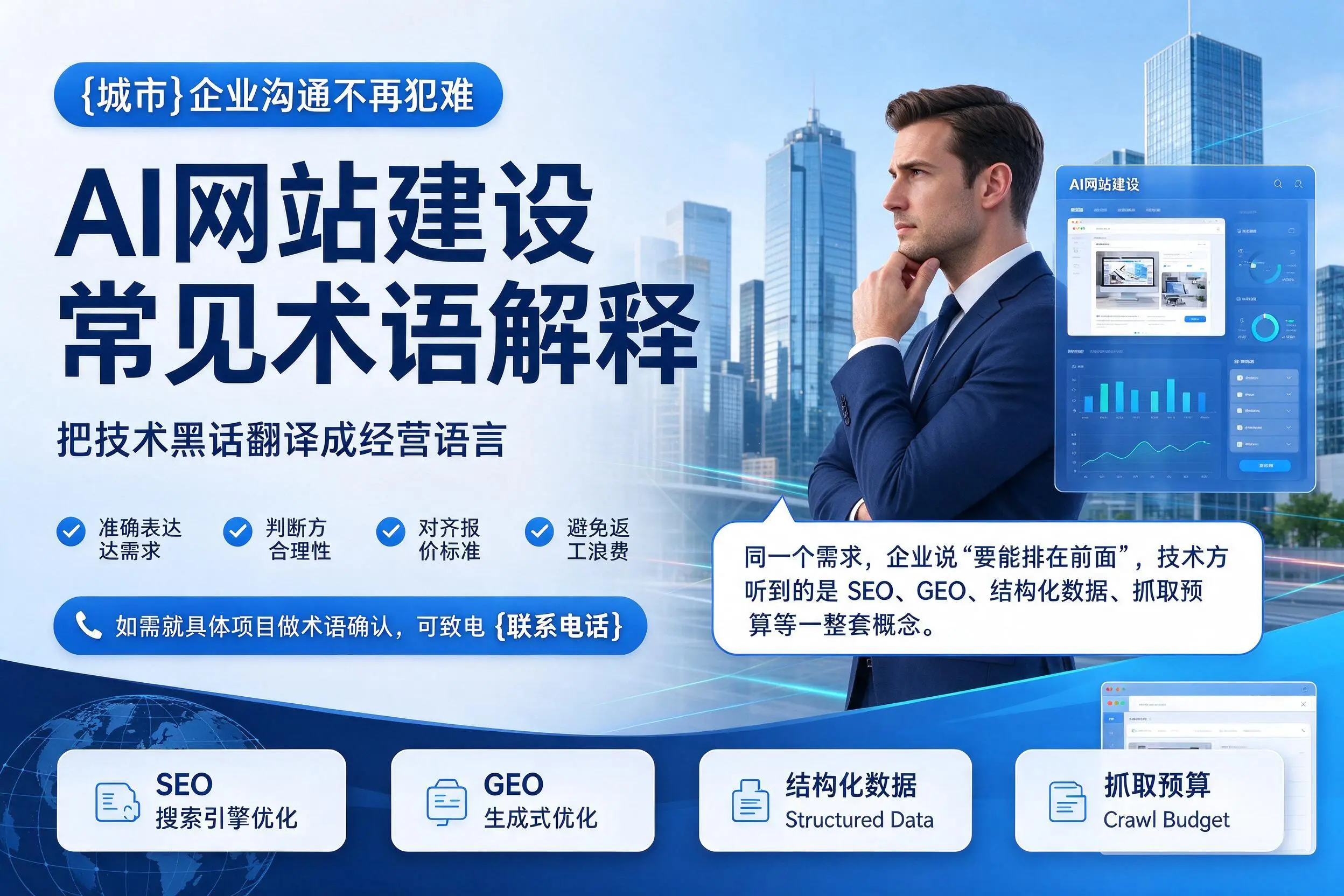 AI网站建设常见术语解释,湖州企业沟通不再犯难