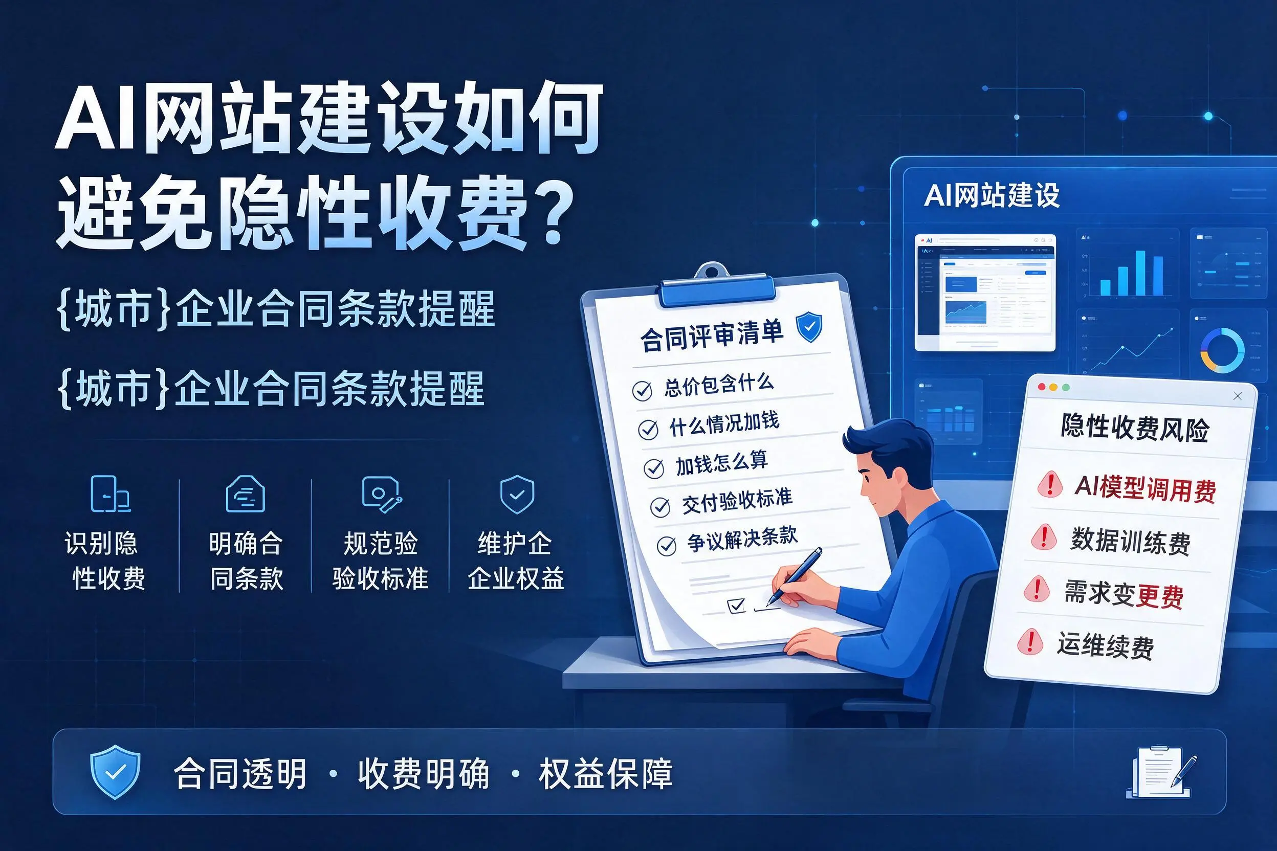 AI网站建设如何避免隐性收费？湖州企业合同条款提醒
